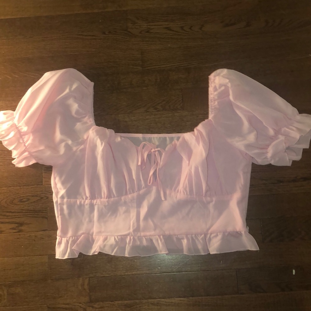 pink cottage core top
